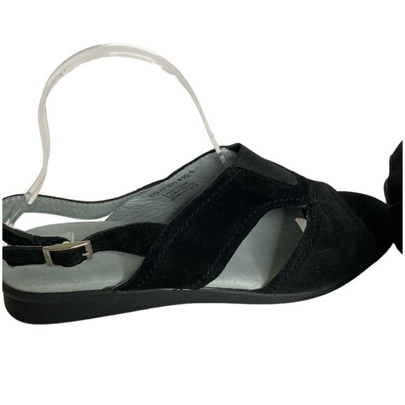 David Tate Women’s Black Leather Slingback Sandals Size 10.5 – Resort Boho Work - Picture 2 of 9